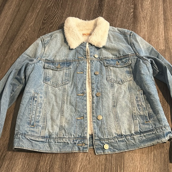 Fuzzy Jean Jacket - Picture 1 of 4